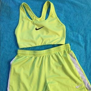 Nike sports bra and shorts